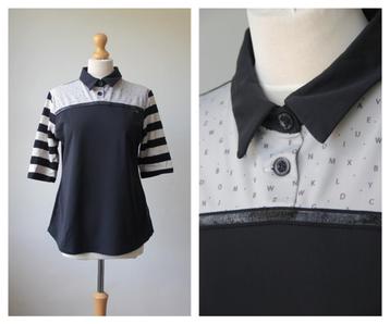 Zip73 - leuke top / shirtje / zwart grijs / maat L XL travel beschikbaar voor biedingen