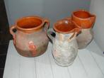 3x oude aardewerk pot + 2 kannen - mooie kleurnuances, Antiek en Kunst, Antiek | Keramiek en Aardewerk, Ophalen of Verzenden
