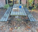 grote 10 persoons picknick tafel, Tuin en Terras, Picknicktafels, Ophalen, Zo goed als nieuw, Rechthoekig, Hout