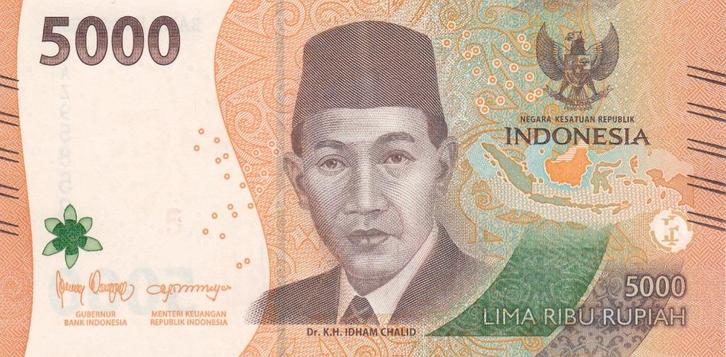 Indonesië bankbiljet 5000 Rupiah 2022 Dr. K.H. Idham Chalid, Postzegels en Munten, Bankbiljetten | Azië, Los biljet, Zuidoost-Azië