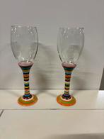 2 wijnglazen met keramiek voet, Ophalen, Zo goed als nieuw, Overige typen