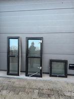 3x Houten Draai-/kiepramen, diverse maten, wit/zwart, Gebruikt, Raamkozijn, Hout, Ophalen