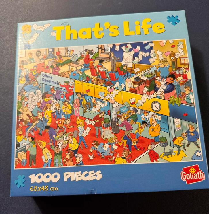 That’s life puzzel - kantoor Office 1000 stukjes Goliath, Hobby en Vrije tijd, Denksport en Puzzels, Gebruikt, Legpuzzel, 500 t/m 1500 stukjes