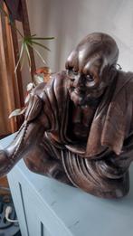 Heel  mooi uit hout gesneden vintage  Bodhidharma Damo beeld, Ophalen of Verzenden, Gebruikt