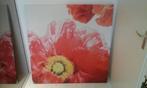 Canvas schilderij 120 x 120 wanddecoratie klaproos bloem, Ophalen, Zo goed als nieuw, Schilderij, 100 tot 125 cm