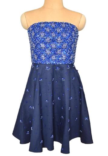 Manoush strapless jurkje, jurk, feestjurk, blauw, Mt. 38 /M beschikbaar voor biedingen