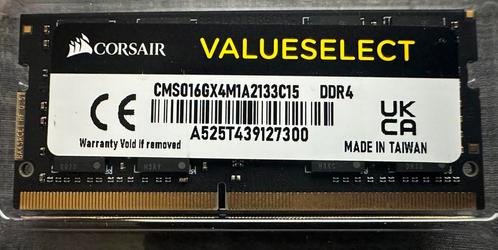 Corsair Valueselect 16GB (1x16GB) SO-Dimms DDR4 2133Mhz Used, Computers en Software, RAM geheugen, Zo goed als nieuw, Laptop, 16 GB