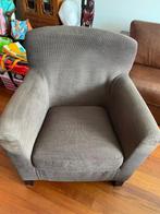 Twee fauteuils - Ikea bruin stoffen bekleding, Huis en Inrichting, Fauteuils, Ophalen, Hout, Gebruikt, 75 tot 100 cm
