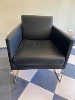 Zwart leren Bert Plantagie, design fauteuil, Ophalen, Minder dan 75 cm, Zo goed als nieuw, Metaal