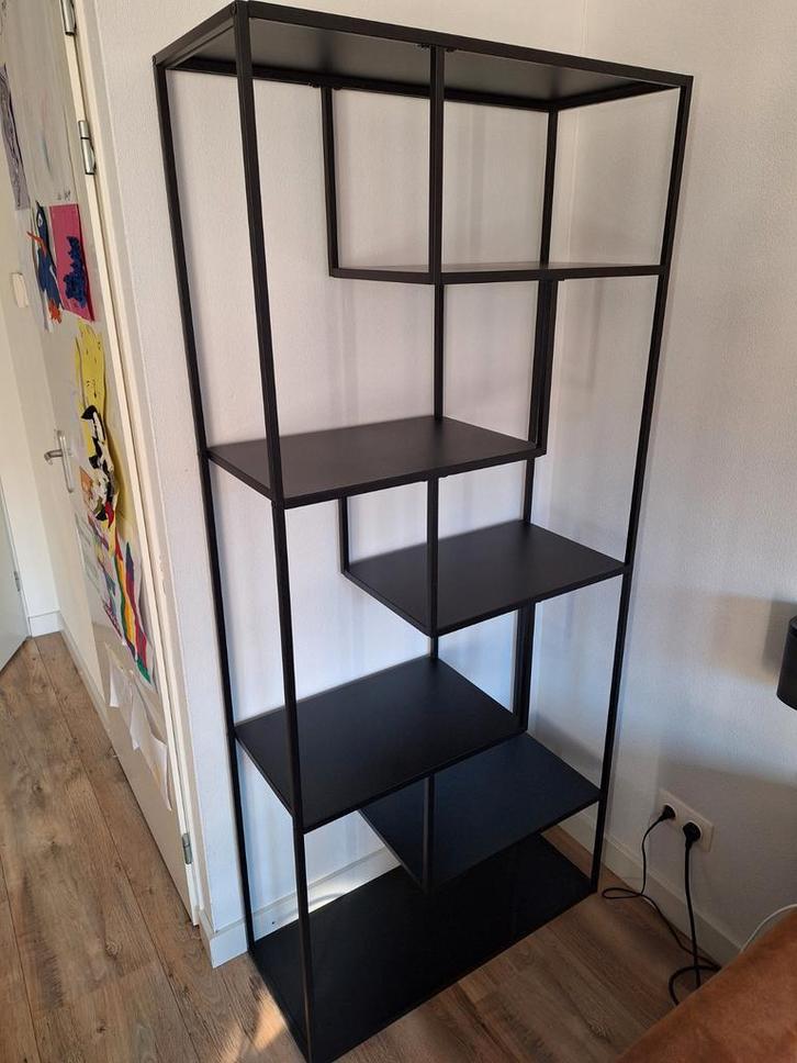 Zwarte Vakkenkast 190x85x35 cm, Huis en Inrichting, Kasten | Boekenkasten, Zo goed als nieuw, 50 tot 100 cm, 150 tot 200 cm, 25 tot 50 cm