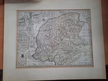 OUDE LANDKAART FRIESLAND JACOBUS KOK 1782  beschikbaar voor biedingen