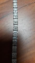 Nieuw zware nikkelvrij Zirconia steentjes armband 17 cm, Ophalen of Verzenden, Nieuw, Zilver