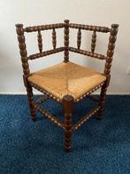 Bobbin Hoekstoel met Nieuwe Biezen Zitting, Huis en Inrichting, Stoelen, Ophalen, Gebruikt, Bruin, Eén