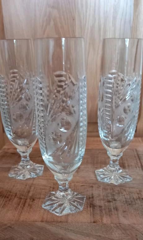 Boheemse Kristallen Glazen - ZGAN, Antiek en Kunst, Antiek | Glas en Kristal, Ophalen