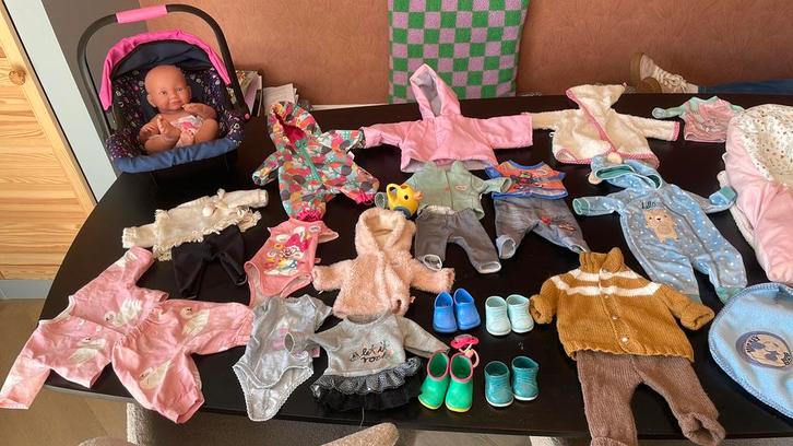 Baby born set met tweeling kinderwagen!!!, Kinderen en Baby's, Speelgoed | Poppen, Zo goed als nieuw, Babypop, Ophalen of Verzenden