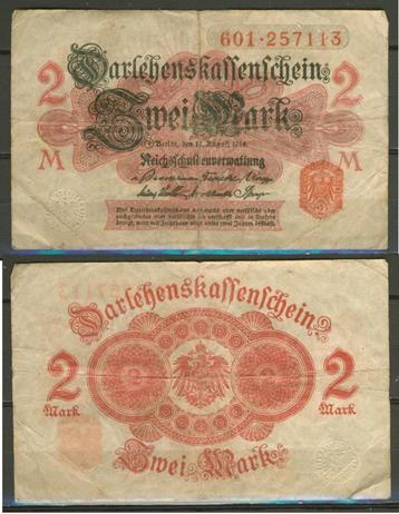Berlin Berlijn 2 M. 1914 Darlehenskassenschein Biljet c-118 beschikbaar voor biedingen