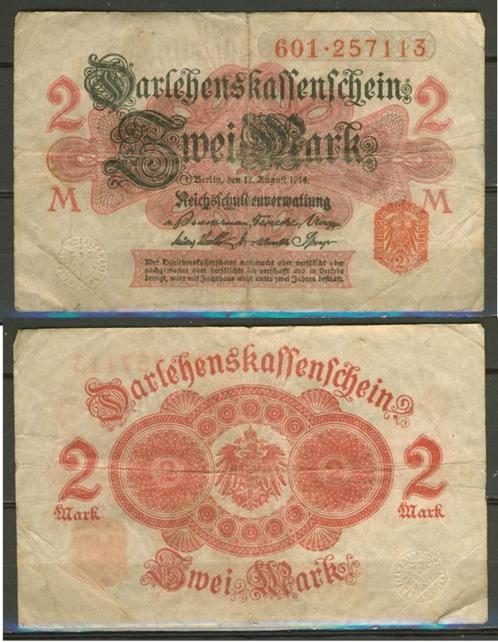 Berlin Berlijn 2 M. 1914 Darlehenskassenschein Biljet c-118, Postzegels en Munten, Bankbiljetten | Europa | Niet-Eurobiljetten