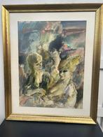 Aquarel Jongedames in lijst 93hx76b, Raphaël De Buck, Ophalen