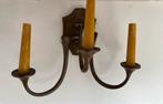 Massief koperen wandkandelaar, met 3 armen, Huis en Inrichting, Woonaccessoires | Kandelaars en Kaarsen, Brons of Koper, Ophalen of Verzenden