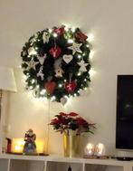 Grote kerstkrans met lichtjes, diameter 90 cm., Diversen, Kerst, Ophalen of Verzenden, Zo goed als nieuw