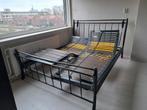 Bed met elektrische lattenbodems Bossflex, Ophalen, Zwart, Tweepersoons, 200 cm
