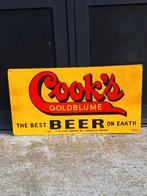 USA tinplate, tin sign, reclamebord Cook's Beer 🍺, Reclamebord, Gebruikt, ., Ophalen of Verzenden