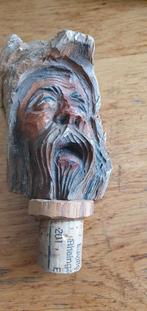 Wijnkurk wijnstop houtgesneden hoofd, Ophalen of Verzenden, Gebruikt, Frankrijk, Overige typen