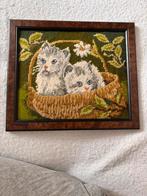 Vintage Gobelin met Kittens in Mand, Ophalen