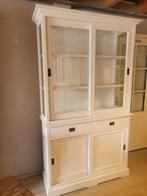 *ACTIE* Mooie Landelijke Witte Buffetkast/ Winkelkast (2519), Gebruikt, 100 tot 150 cm, 200 cm of meer, Glas