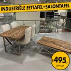Industriële eettafel en salontafel Outlet €495,- Direct, Ophalen, 50 tot 100 cm, Industriële, 75 cm of meer