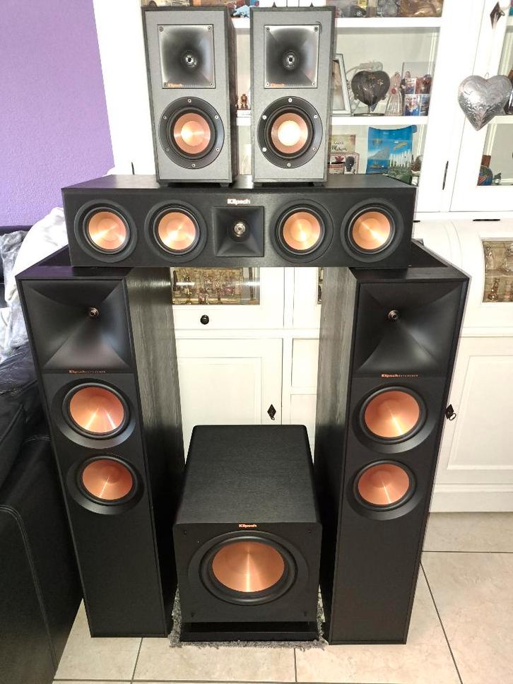 mega goede homecinema set klipsch speaker en denonversterker, Audio, Tv en Foto, Home Cinema-sets, Gebruikt, Overige spelers, 7.1-systeem