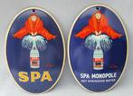 2 emaille deurpostjes Spa, Ophalen of Verzenden, Zo goed als nieuw, Reclamebord