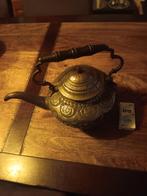 vintage grote geel koperen theepot met messing handgemaakt, Antiek en Kunst, Antiek | Koper en Brons, Ophalen of Verzenden
