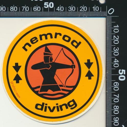 Sticker: Nemrod Diving, Verzamelen, Stickers, Zo goed als nieuw, Sport, Verzenden