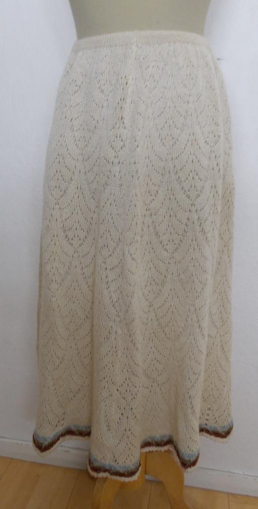 Beige hand loomed knitwear rok van Carol Nayler (London) M, Kleding | Dames, Rokken, Zo goed als nieuw, Maat 38/40 (M), Beige