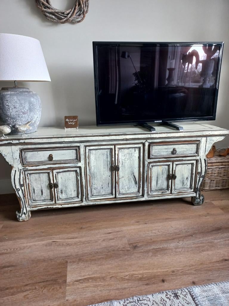 Televisie kast, Huis en Inrichting, Kasten | Televisiemeubels, 150 tot 200 cm, Teakhout, Ophalen of Verzenden, Zo goed als nieuw