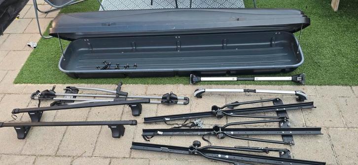 Dakkoffer dakdragers fietsdragers, Auto diversen, Dakkoffers, Gebruikt, Ophalen