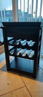 Houten wijnrek kastje, met afneembaar dienblad, Gebruikt, Ophalen of Verzenden, Hout, 75 cm of meer