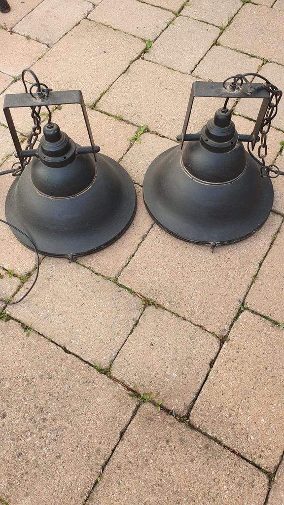 Hanglampen industrieel Loods 5 - Groot Model, Huis en Inrichting, Lampen | Hanglampen, Zo goed als nieuw, Minder dan 50 cm, Metaal