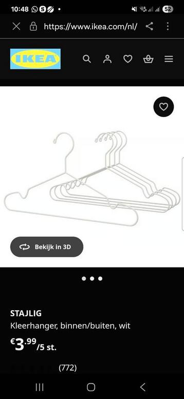 Ikea witte metalen kledinghangers. 30 stuks. beschikbaar voor biedingen