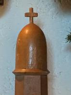 2 Eikenhouten standaard met doopkaarsSt. Jozef Kerk Den Haag, Antiek en Kunst, Antiek | Religie, Ophalen of Verzenden