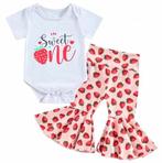 Schattig eerste verjaardag setje met broekje en romper, Kinderen en Baby's, Babykleding | Maat 80, Struikheide 64,3069lj, Meisje