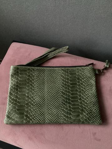 Groen Avondtasje met Slangenprint clutch leer nieuw kerst beschikbaar voor biedingen