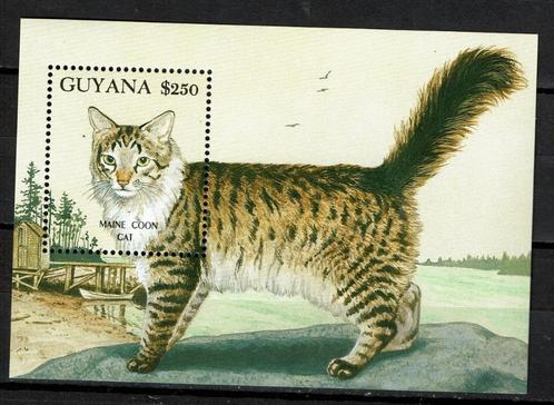 guyana 1992 pf blok poezen katten cats 1, Postzegels en Munten, Postzegels | Thematische zegels, Postfris, Dier of Natuur, Ophalen of Verzenden