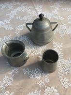 Antieke suiker-melk-lepel set van zuiver tin, Antiek en Kunst, Antiek | Tin, Ophalen of Verzenden