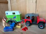 Playmobil Paarden Set met paarden trailer., Ophalen of Verzenden, Gebruikt, Complete set
