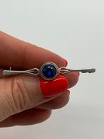 X322 Prachtige zilveren broche Fischland blauwe topaas, Sieraden, Tassen en Uiterlijk, Antieke sieraden, Ophalen of Verzenden