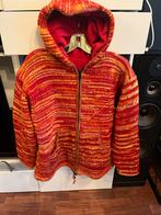 Gebreide jas met rits uit Nepal,maat XL,100% wool, Ophalen of Verzenden, Zo goed als nieuw, Maat 38/40 (M), Rood
