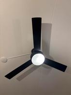 Moderne plafondventilator zwart met afstandsbediening, Witgoed en Apparatuur, Ventilatoren, Ophalen, Zo goed als nieuw, Plafondventilator