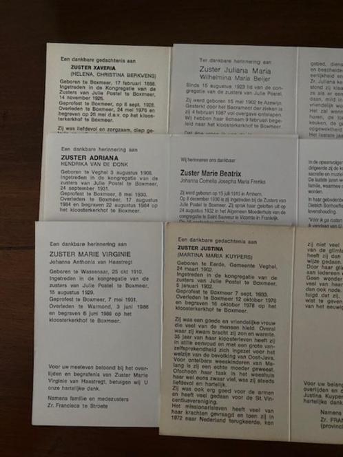 6 Zusters Kongratie zrs van Julie Postel te Boxmeer, Verzamelen, Bidprentjes en Rouwkaarten, Bidprentje, Ophalen